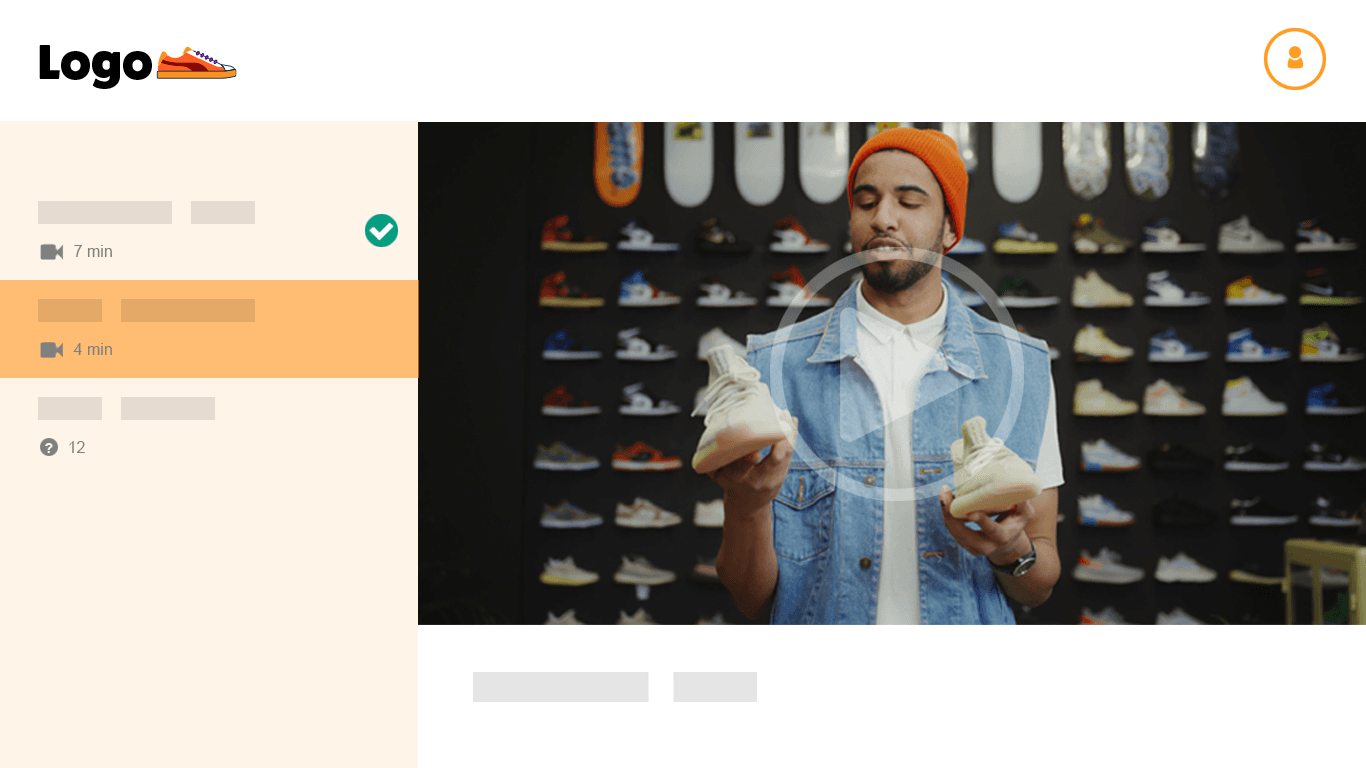 A representation of what a digital training course for stores can look like in the LMS Evercate